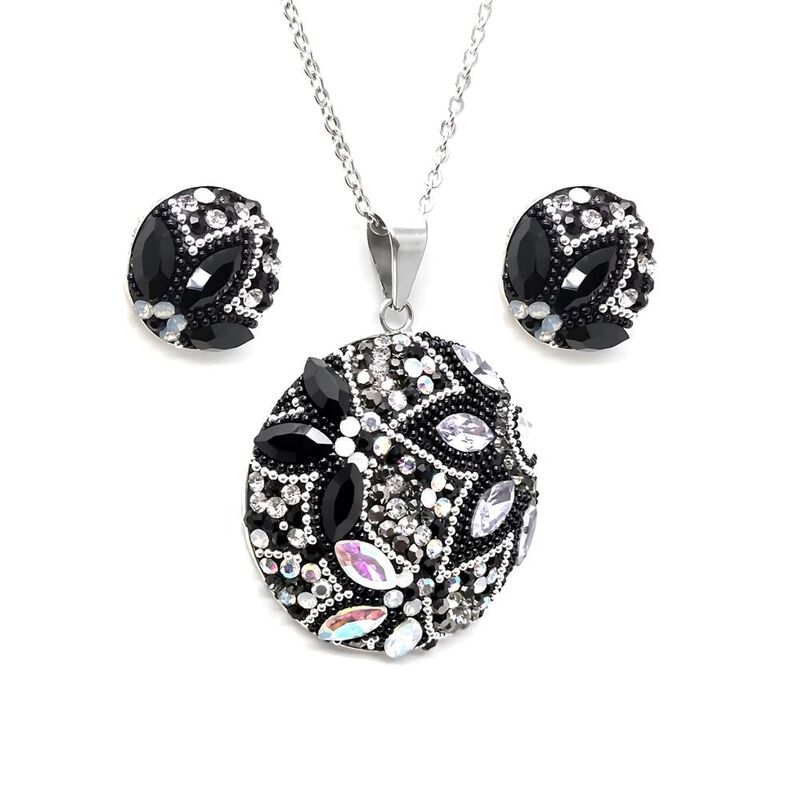 Collar y Aretes de Mujer Plata .925 Circulo Zve... image number null