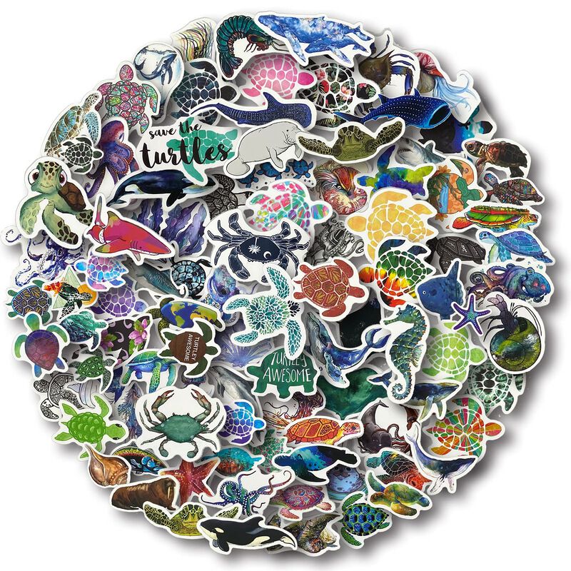 Pegatina Aowplc Ocean Animal, Vinilo Impermeabl... image number null
