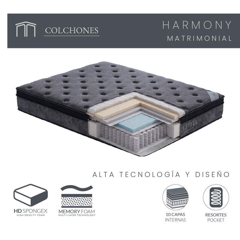Colch&oacute;n Matrimonial Japandi Harmony Memory Foam... image number null
