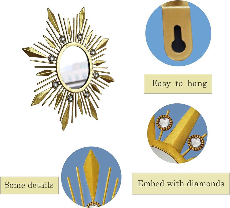 Espejo Manortang Champagne Gold De Pared Redond... image number null