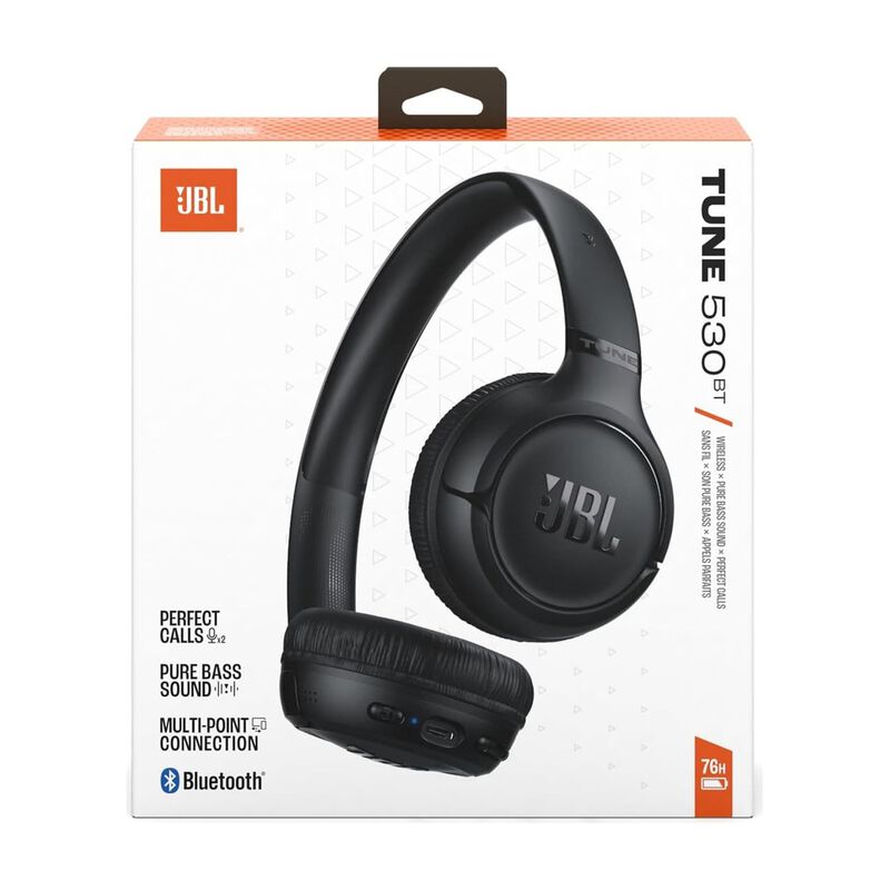 Aud&iacute;fonos Inal&aacute;mbricos Jbl Tune 530 Bt Negros image number null