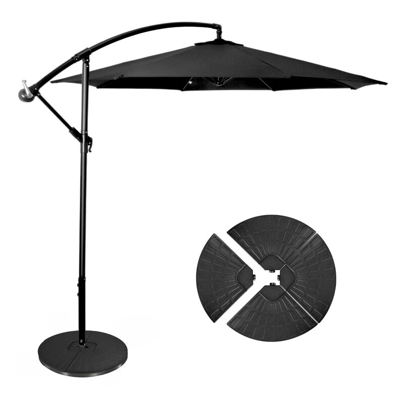 Sombrilla Full Color Negro Exterior Lujo 2.9m +... image number null