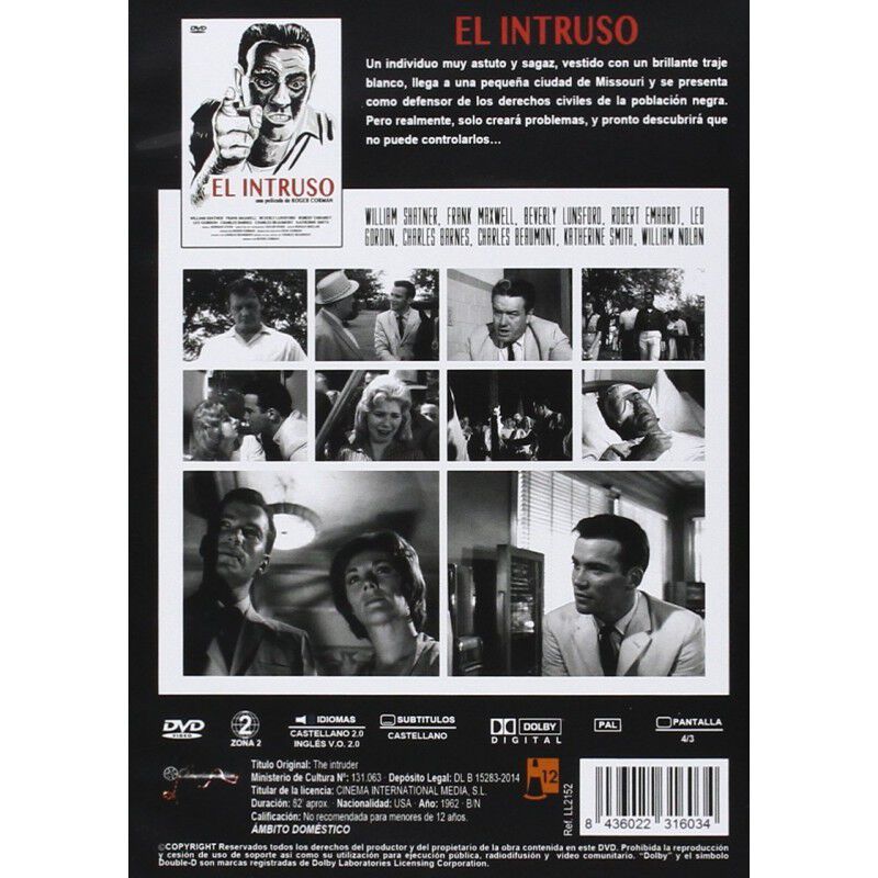 El Intruso [dvd] (1962) The Intruder image number null
