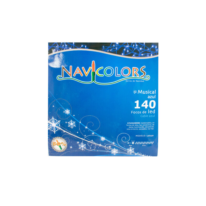 Serie Navide&ntilde;a 140 Led Luz Azul Musical 6 Metro... image number null