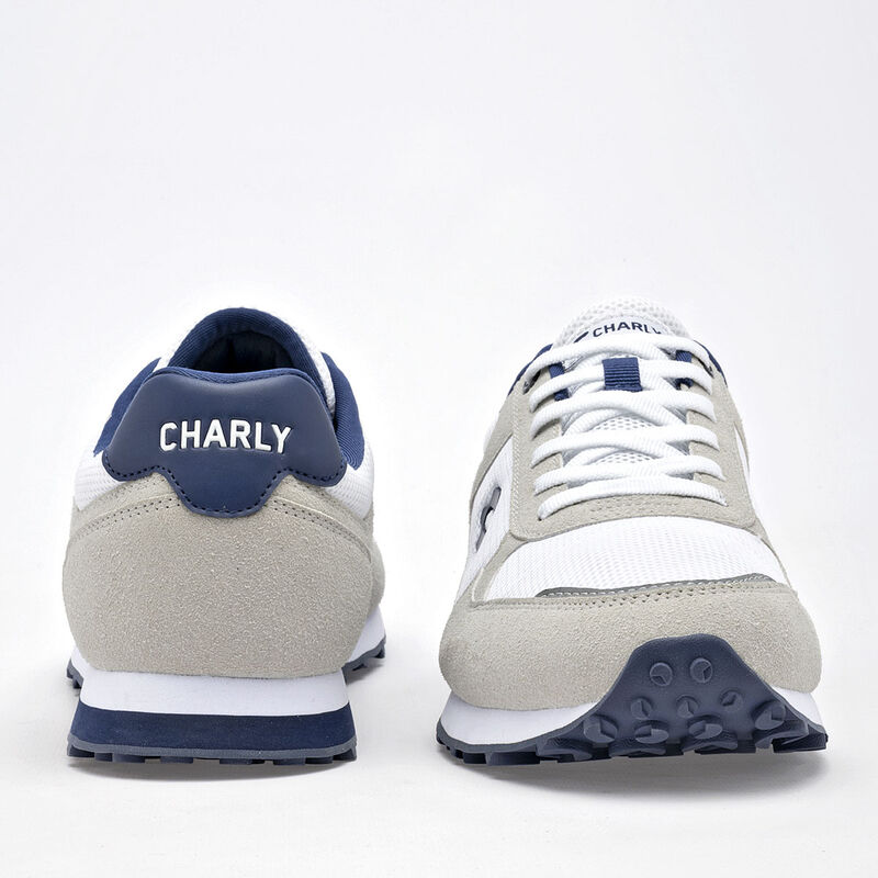 Charly Tenis urbano para hombre. Blanco gris ma... image number null