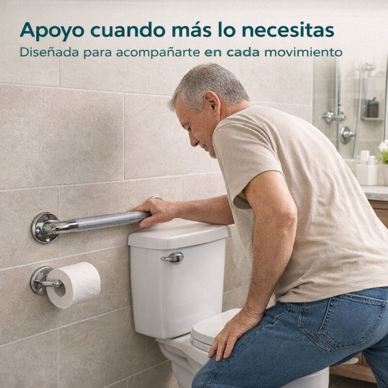 Barra Seguridad Para Ba&ntilde;o 24" (60cm) En Acero I... image number null
