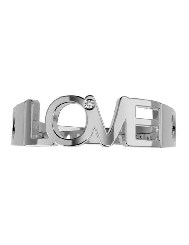 Anillo de Compromiso en Oro Blanco 10K con Circ... image number null