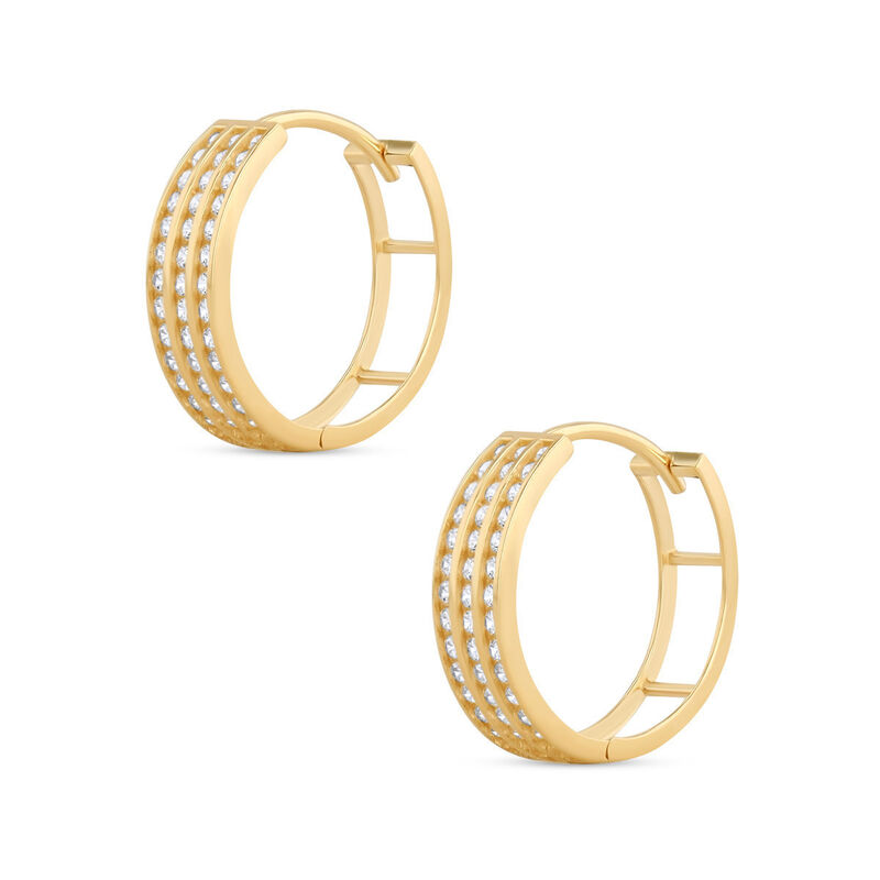 Arracadas De Oro Amarillo 14k Con Zirconias (14... image number null