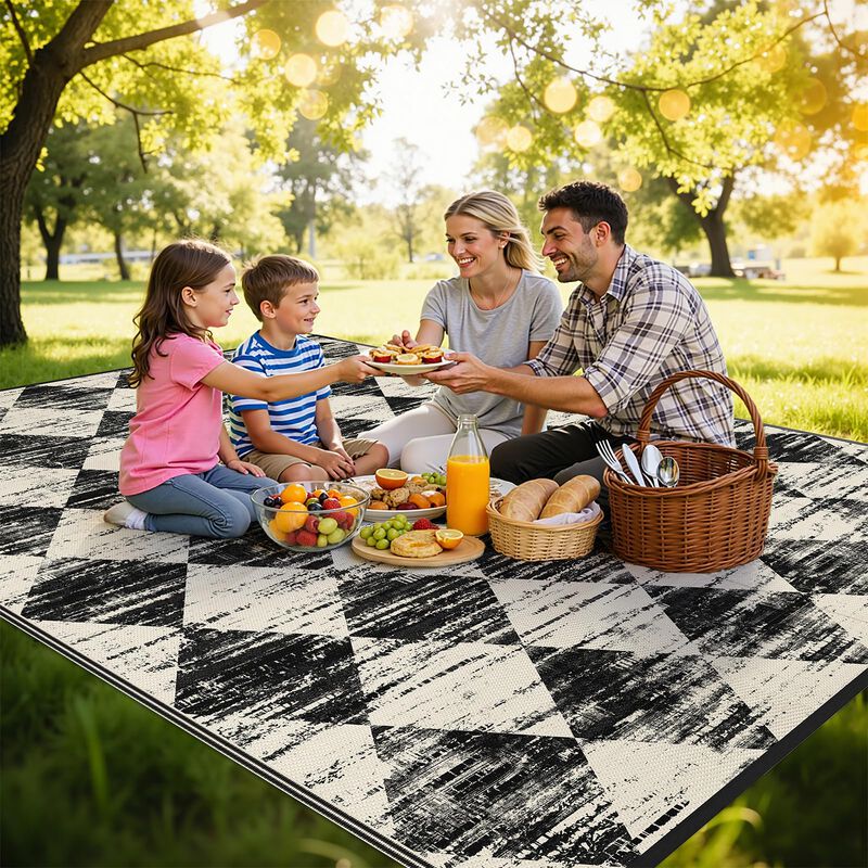 Alfombra Exterior Hebe Impermeable A Cuadros 24... image number null