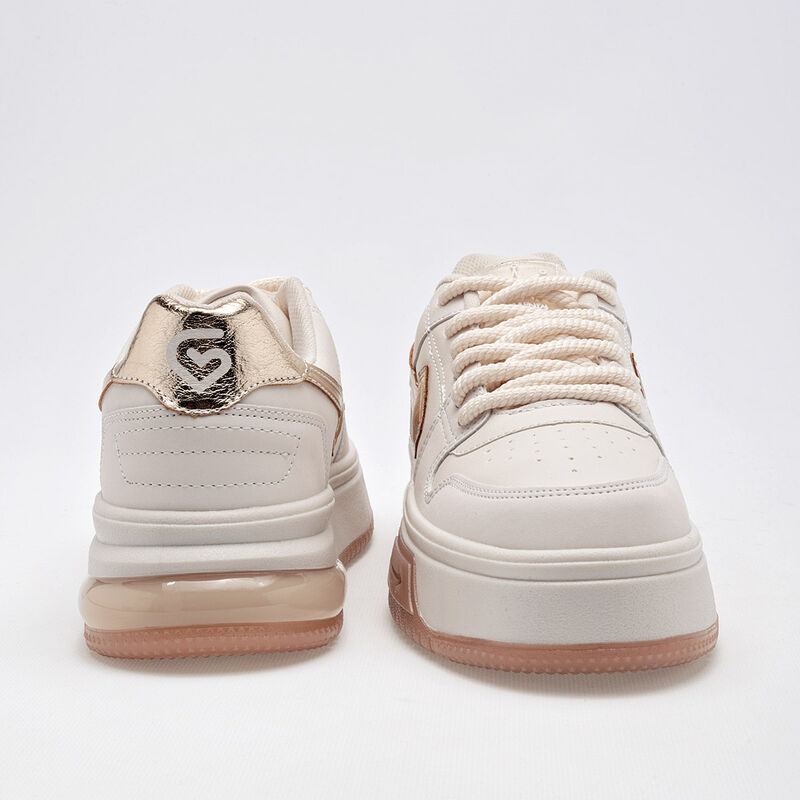 Clasben Tenis urbano para mujer blanco dorado image number null