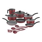 Batería de Cocina Tramontina 20297/978 Turim 16 Pzas Roja