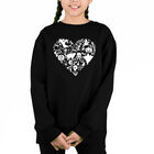 Sudadera De Cuello Redondo Word Art Para Ni&ntilde;a - Coraz&oacute;n de Halloween - Negro