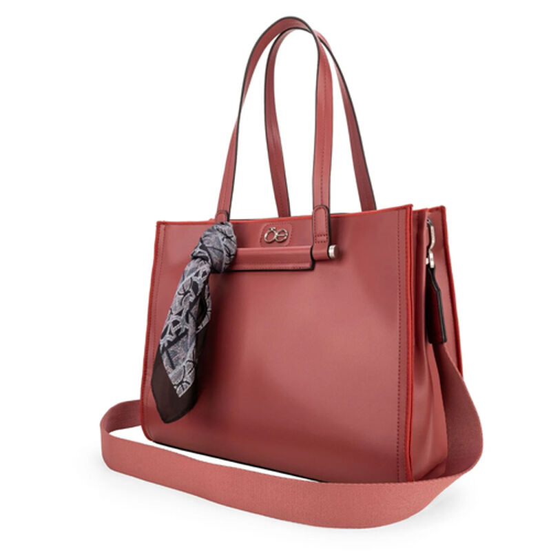 Bolsa Satchel Cloe Con Mascada Color Caf&eacute; 2blco... image number null