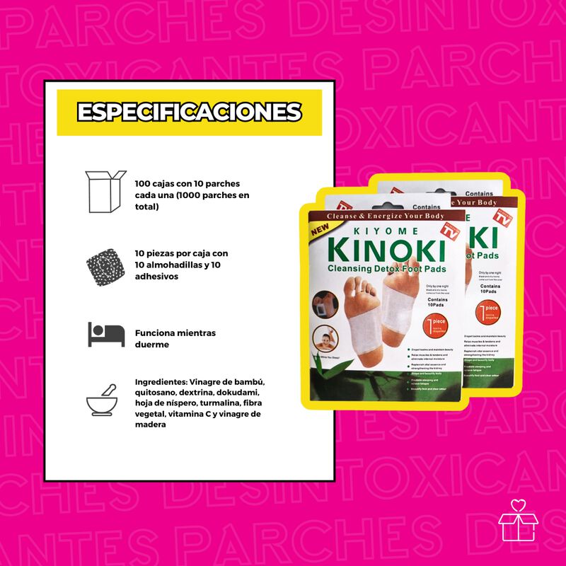 100 Parches Desintoxicantes para Pies Kinoki image number null