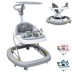 Andadera para Beb&eacute; Mecedora Mono Musical Bast&oacute;n Dirigible Alturas Ajustables Plegable Tapete Brincol&iacute;n - Gris