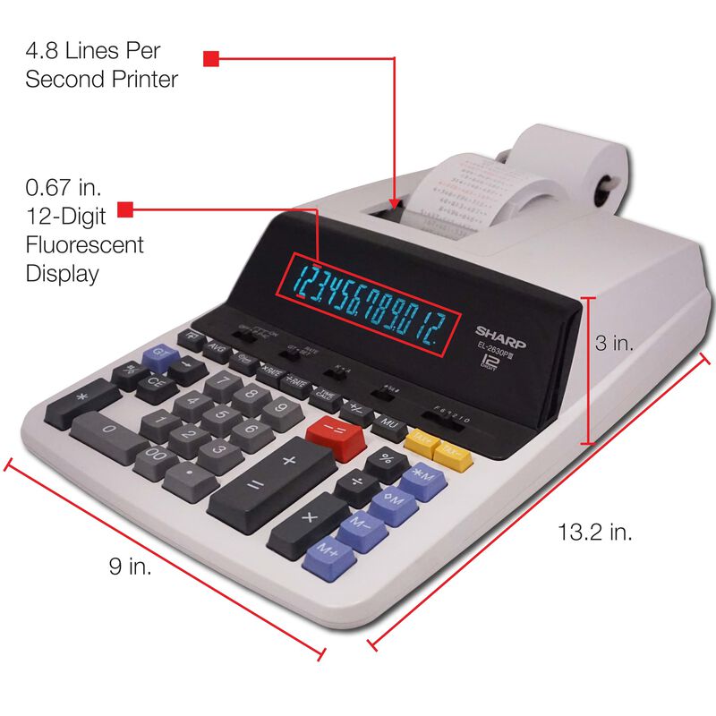 Calculadora De Impresi&oacute;n Sharp El2630piii Negro... image number null