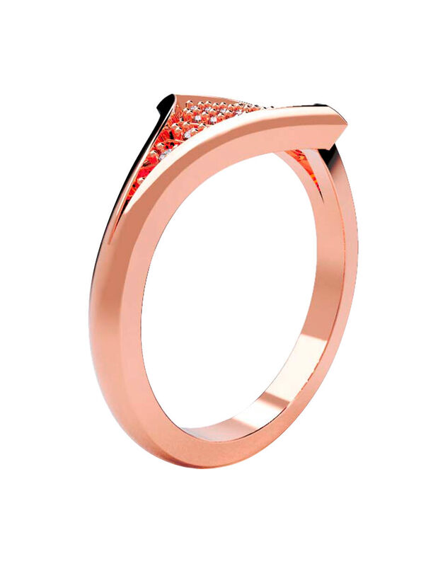 Anillo de Compromiso en Oro Rosa 10K con Circon... image number null