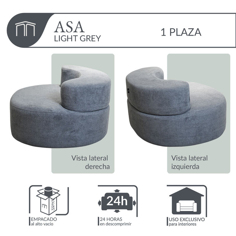 Sill&oacute;n Espuma Alta densidad ASA Light Grey 1 pl... image number null