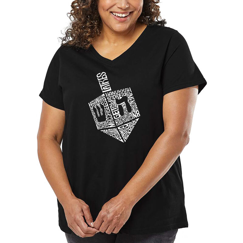 Camiseta De Talla Grande Cuello En V Word Art P... image number null