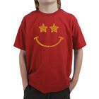 Camiseta Word Art Para Ni&ntilde;o - Rockstar Smiley - Rojo