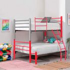 Litera Kids Mixta Color Rojo Plata Base Matrimonial e Individual