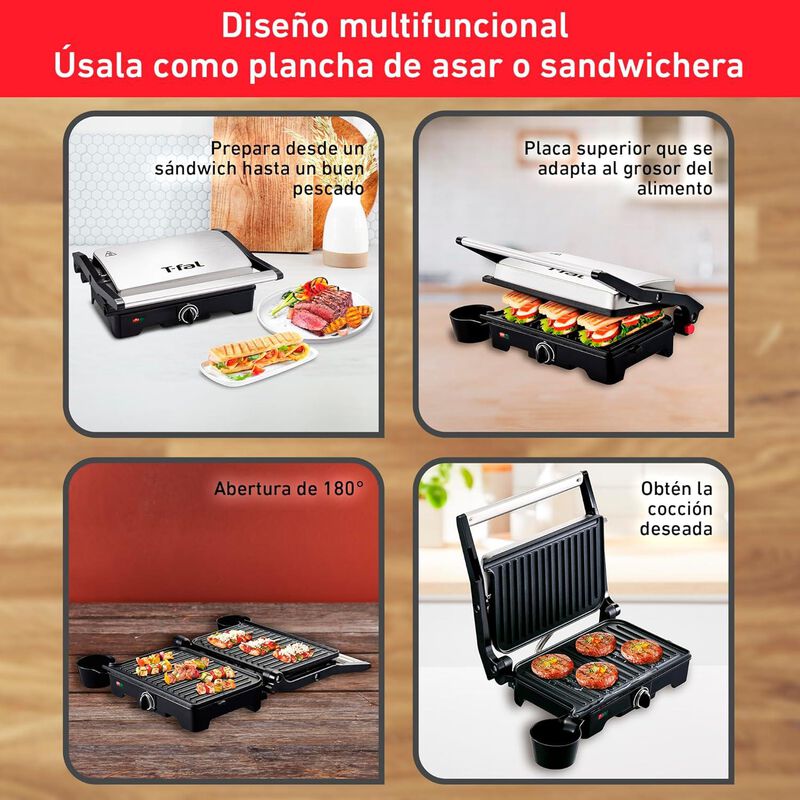 Parrilla Panini T-fal Sw3332dmx Antiadherenteac... image number null