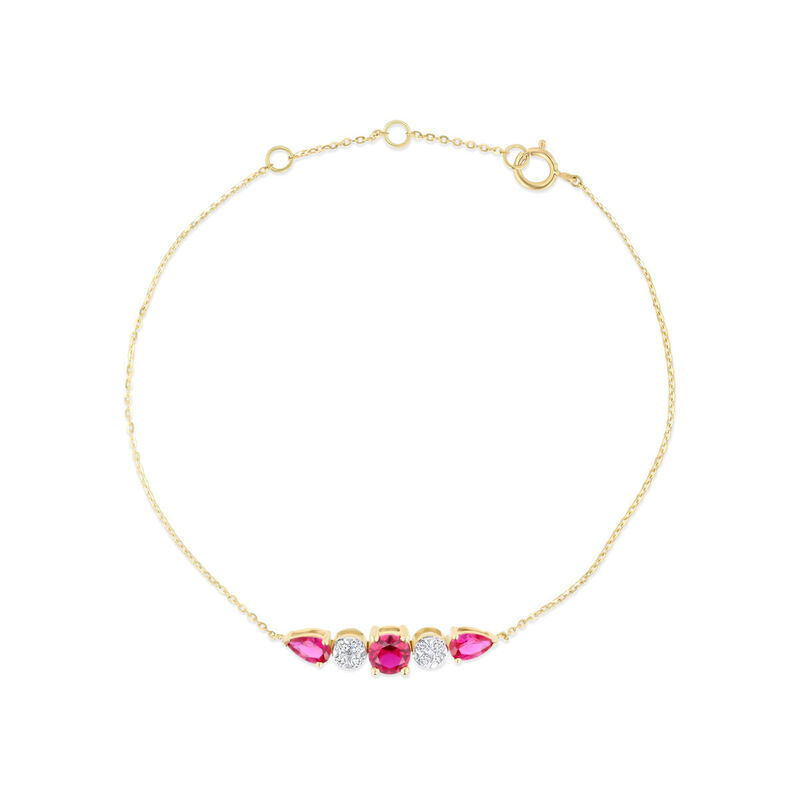 Pulsera De Oro Amarillo 14K Con 11Pts De Diaman... image number null