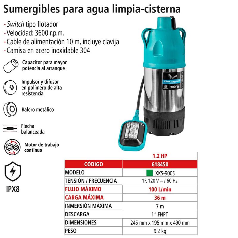 Bomba Sumergible Tipo Kanki De 1.2 Hp Alta Pres... image number null