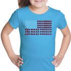 Camiseta Word Art Para Ni&ntilde;a - God Bless America - Turquesa