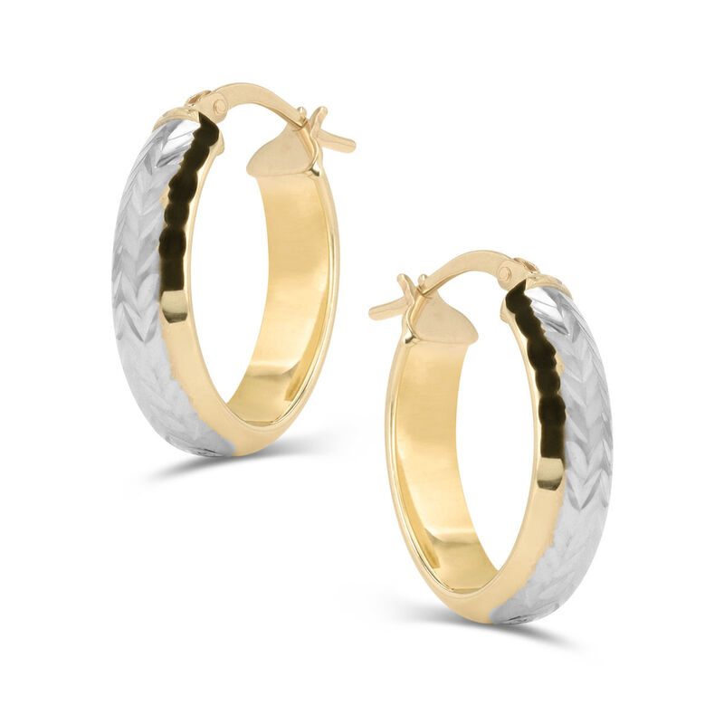 Arracadas Oro 10k Con Platinado 16x12mm | Bizza... image number null