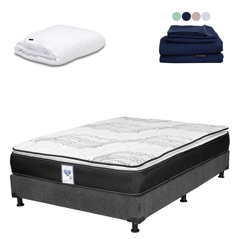 Colch&oacute;n Queen Size Premier + Box + Protector Cl... image number null