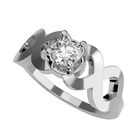 Anillo de Compromiso en Oro Blanco 10K con Circonia -  Talla:9/ FJ784-10W-CZ-9