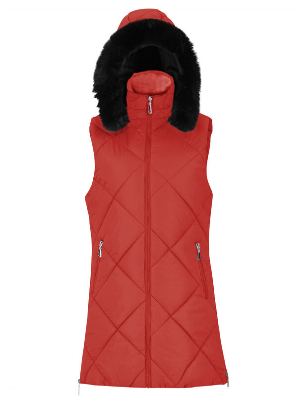 Chaleco Largo Acolchado Mujer Con Gorro image number null