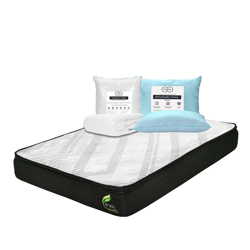 Colch&oacute;n Matrimonial Enzo + Almohada Trinity + P... image number null