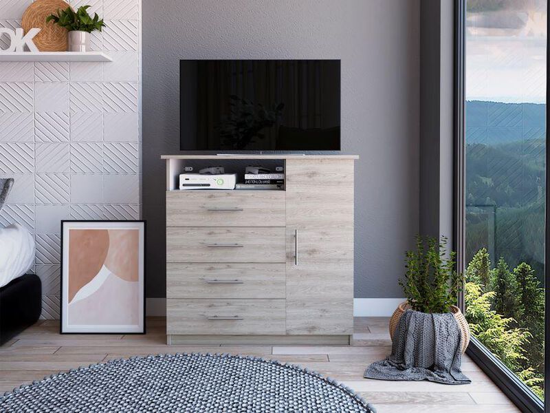 C&oacute;moda Organizador Barlovento Humo y Blanco con... image number null