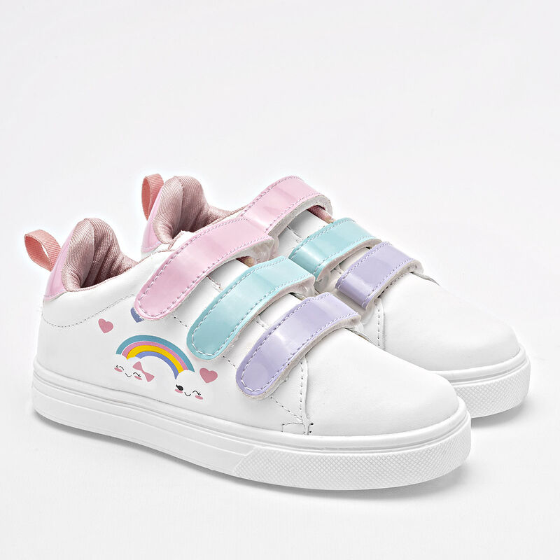 C>Libre Tenis urbano para ni&ntilde;a blanco multicolo... image number null