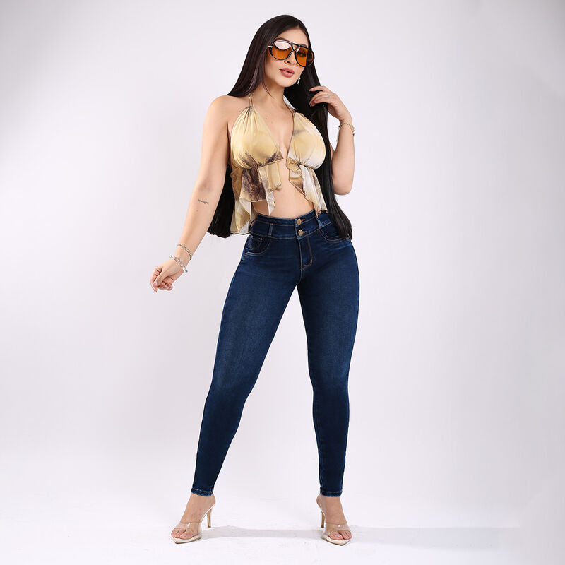 Pantal&oacute;n S4781 Skinny Mujer Savi Jeans Azul Tir... image number null