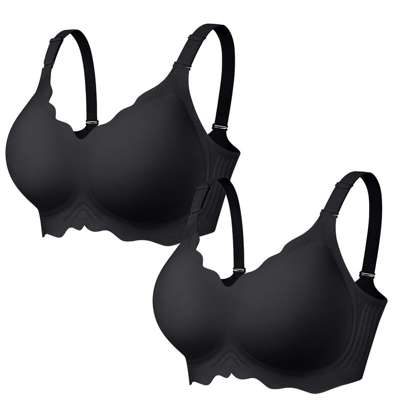 Sujetador OEAK Sin Aros Push-up 2 Uds. XL Negro image number null