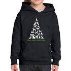 Sudadera Con Capucha Word Art Para Ni&ntilde;a - Aqu&iacute; Viene Santa Paws - Negro