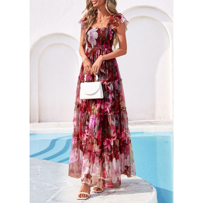 Vestido Midi Floral Prettygarden Escote Cuadrad... image number null