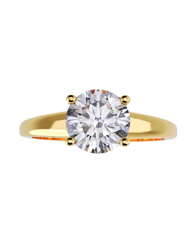 Anillo de Compromiso en Oro Amarillo 10K con Ci... image number null