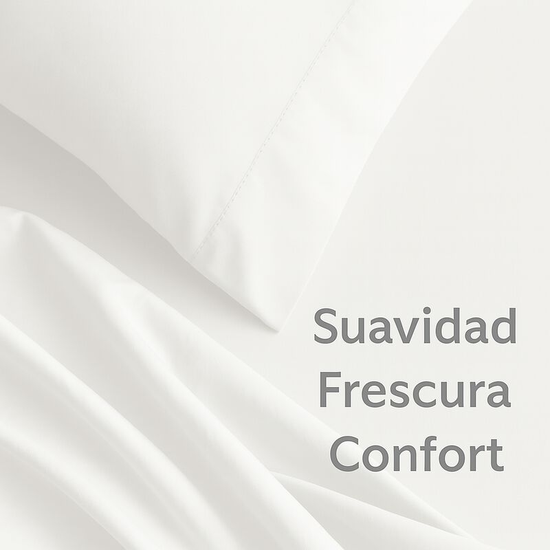 Juego de S&aacute;banas Tacto Algod&oacute;n Suaves y Durader... image number null