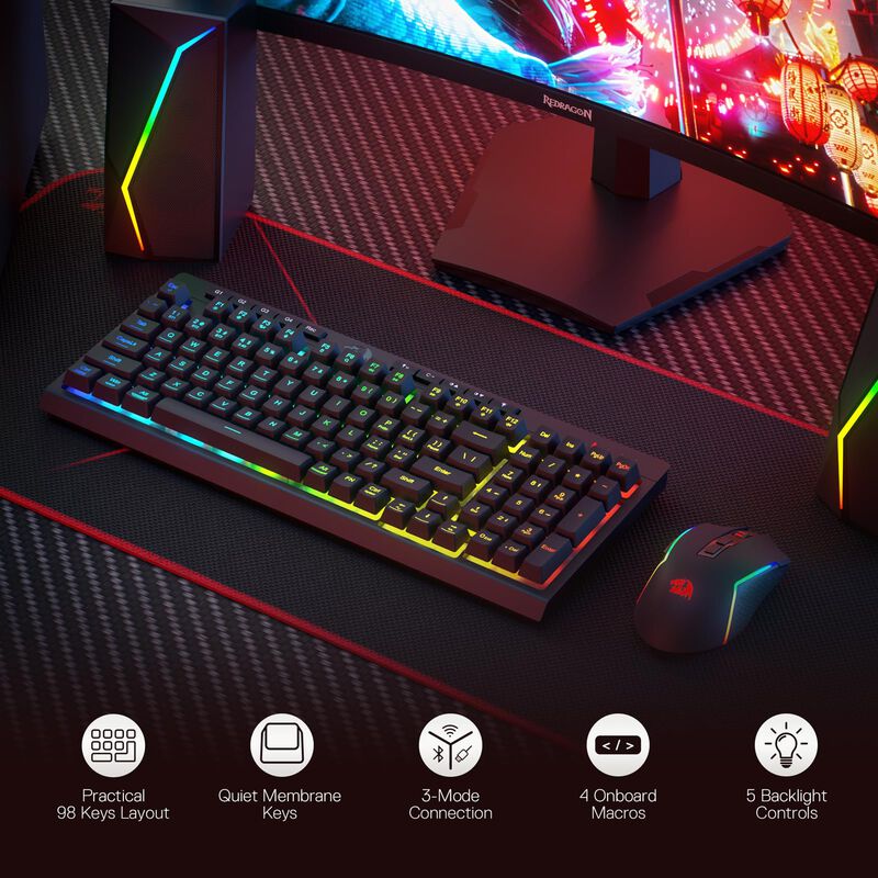 Combo Inal&aacute;mbrico De Teclado Y Rat&oacute;n Para Juego... image number null