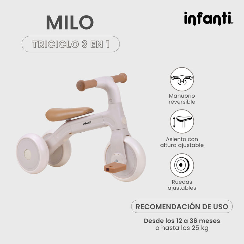 Triciclo 3 En 1 Milo Manubrio Reversible Y Rued... image number null