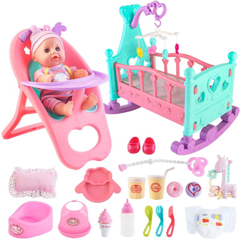 Set De Mu&ntilde;ecas Deao Con Cama Para Cuna, Trona Y... image number null