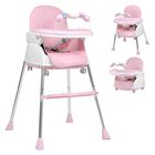 Silla Alta Periquera 3 En 1  Bebe Ajustable Comer Rosa Little Monkey