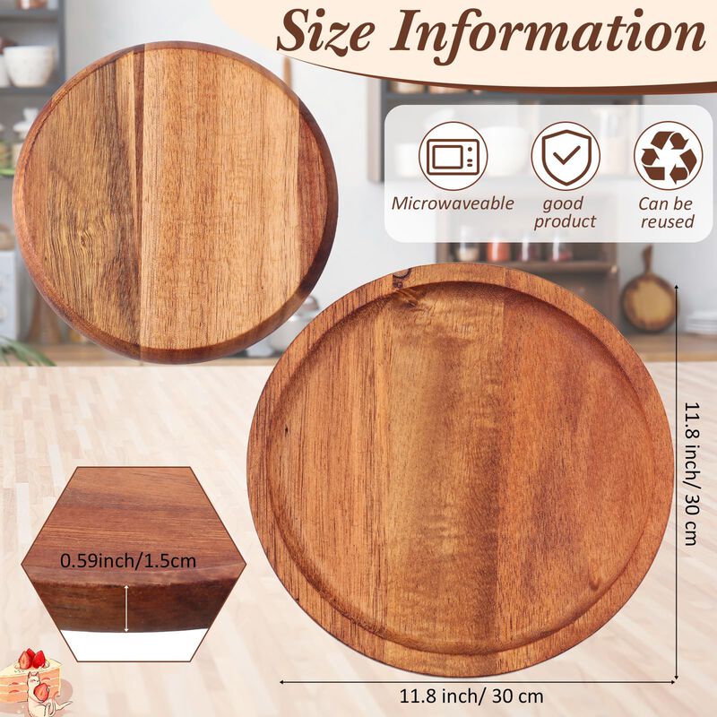 Platos Cargadores Dandat de Madera de Acacia 30... image number null