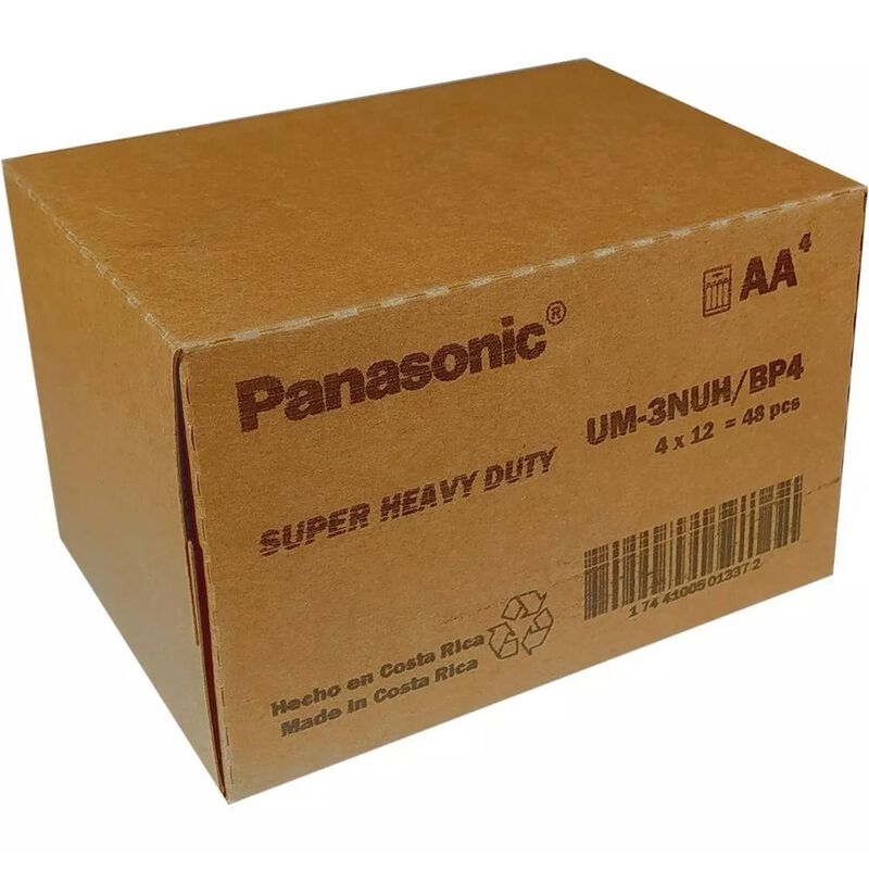 PILA PANASONIC CARBON ZINC AZUL AA CON 48 UNIDA... image number null