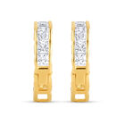 Arracadas De Oro Amarillo Diamantado 14k Con Zirconias (11mm Aprox.)