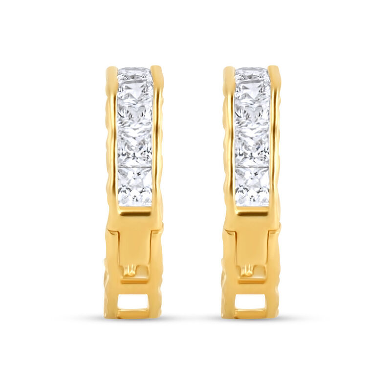 Arracadas De Oro Amarillo Diamantado 14k Con Zi... image number null